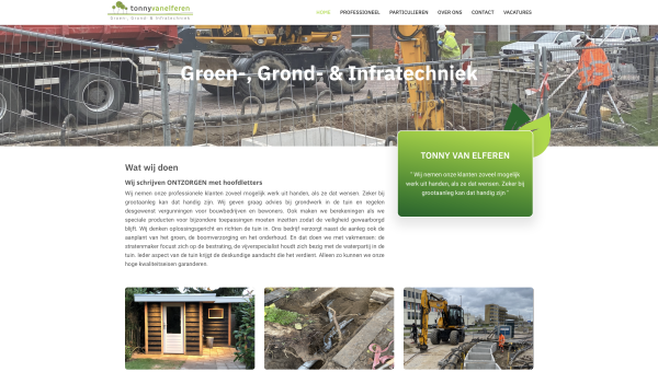 Nieuwe website van Tonny van Elferen Groen, Grond en Infratechniek Arnhem is nu live